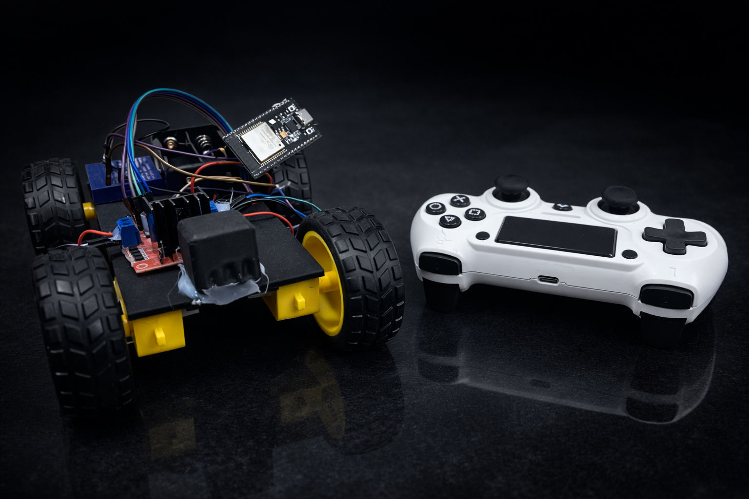 Students working on robotics